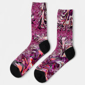 Chaussette Trippy Vibrant Psychedelic Funky Fractal Art (Gauche)