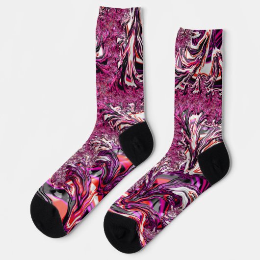 Chaussette Trippy Vibrant Psychedelic Funky Fractal Art (Gauche)