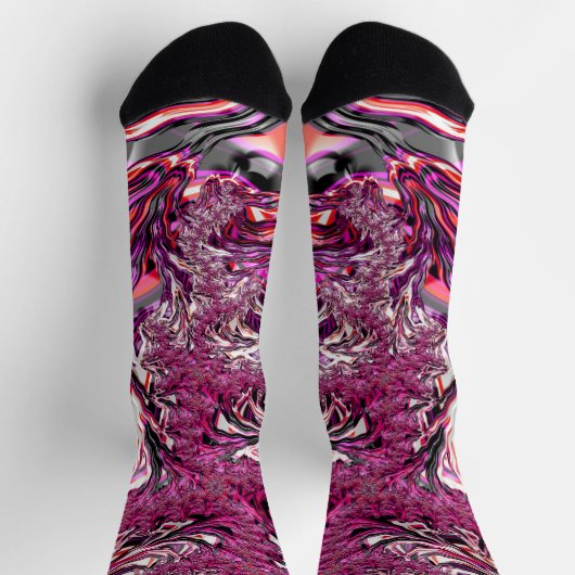 Chaussette Trippy Vibrant Psychedelic Funky Fractal Art (Haut)
