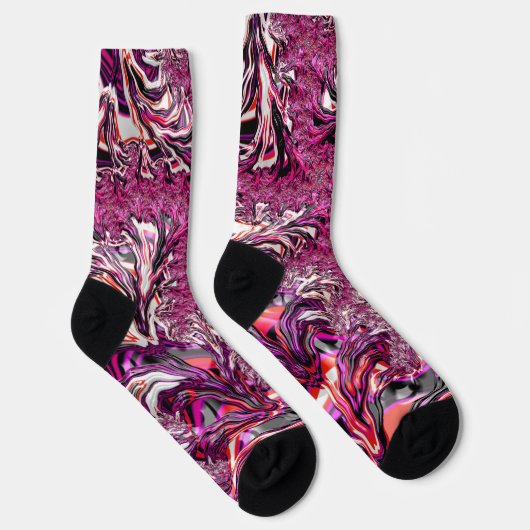 Chaussette Trippy Vibrant Psychedelic Funky Fractal Art (Droite)