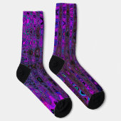 Chaussette Trippy violet et noir rétro ondes atomiques (Droite)