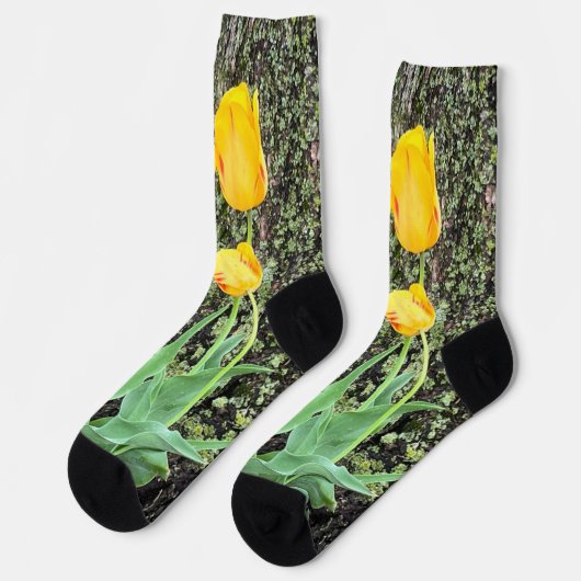 Chaussette Trois Tulipes Jaunes / (Gauche)