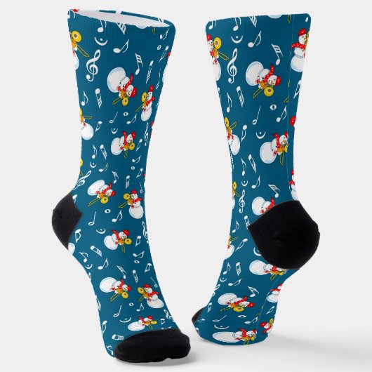 Chaussette Trombone Snowman Music Notes Motif (Angulaire)