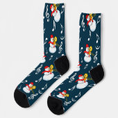 Chaussette Trombone Snowman Music Notes Motif (Gauche)