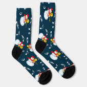 Chaussette Trombone Snowman Music Notes Motif (Droite)