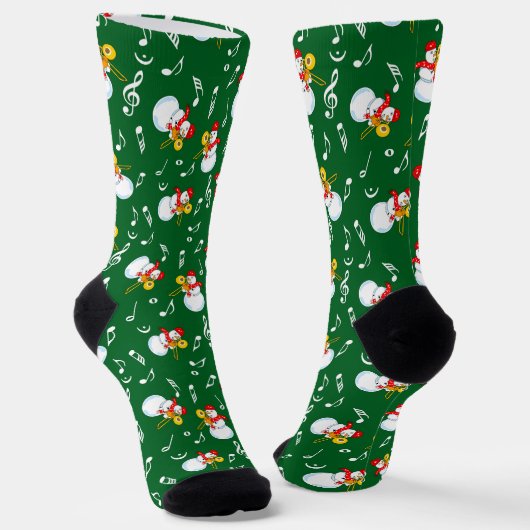 Chaussette Trombone Snowman Music Notes Motif (Angulaire)
