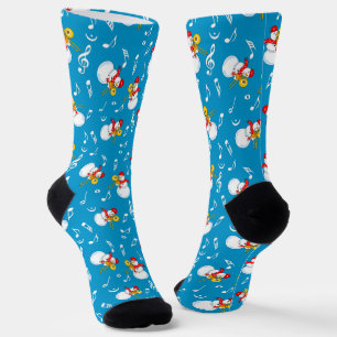 Chaussette Trombone Snowman Music Notes Motif