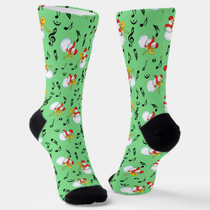 Chaussette Trombone Snowman Music Notes Motif