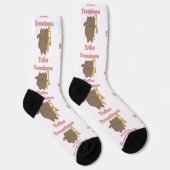 Chaussette Trombone Tribe Lettres Roses Chat Mignon (Droite)