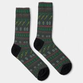 Chaussette Trombone Ugly Christmas Sweater Pattern Holiday (Droite)