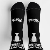 Chaussette Trophy Husband gift socks with custom name (Haut)