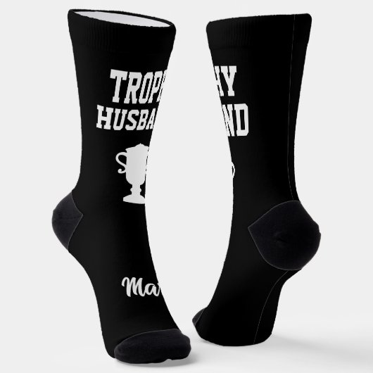 Chaussette Trophy Husband gift socks with custom name (Angulaire)