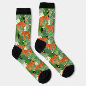 Chaussette Tropical Jungle Wild Cats Birds Motif (Droite)