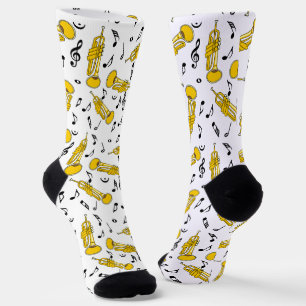 Chaussette Trumpet Music Notes Motif