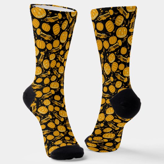 Chaussette Trumpets Music Note Citrouille (Angulaire)