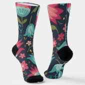 Chaussette Tulipe de minuit et Fleur de Teal (Angulaire)