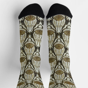Chaussette Tulipe et Treillis Art Floral Bleu de William Morr