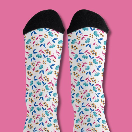 Chaussette Tulipe florale abstraite colorée