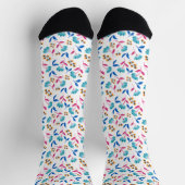 Chaussette Tulipe florale abstraite colorée (Haut)