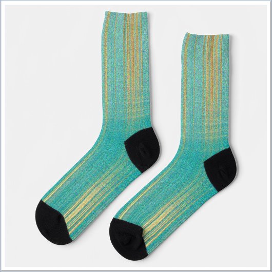 Chaussette Turquoise et or moderne