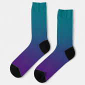 Chaussette Turquoise foncé Dégradé de pourpre royal moderne (Gauche)