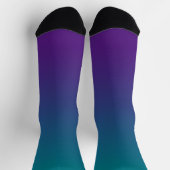 Chaussette Turquoise foncé Dégradé de pourpre royal moderne (Haut)