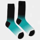 Chaussette Turquoise noir et blanc Ombre (Droite)