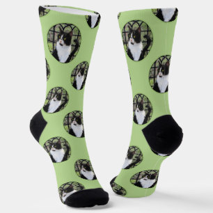 Chaussette Tuxedo Chat dans la peinture de fenêtre Cute Art o