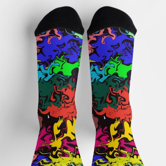Chaussette Twirls colorés Abstraits / (Haut)