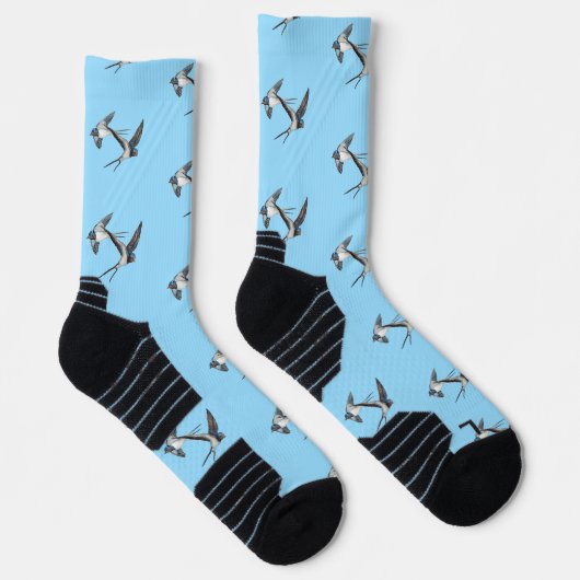 Chaussette Two Barn Swallows Flying High-Performance Athletic (Droite)