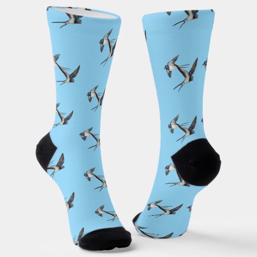 Chaussette Two Barn Swallows Flying Sustainable Premium Crew (Angulaire)
