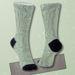 Chaussette Type IT bleu Circuit imprimé sur vert