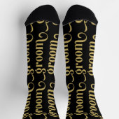 Chaussette Typographie rétro Gold et Black Groom (Haut)