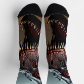 Chaussette Tyrannosaurus Rex Face de peur, Chaussettes d'équi (Haut)