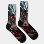 Chaussette Tyrannosaurus Rex Face de peur, Chaussettes d'équi (Droite)