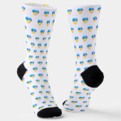 Chaussette Ukraine - Chaussettes Coeurs du drapeau - Liberté (Angulaire)