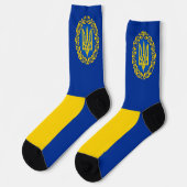 Chaussette Ukraine, Drapeau, Armoiries, Tryzub République ukr (Gauche)