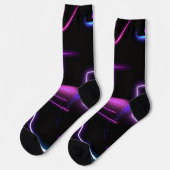 Chaussette Ultra-Modern Socks – Neon Geometric Design (Gauche)