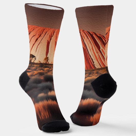 Chaussette Uluru "Ayers Rock" Australia Oil Paint, (Angulaire)