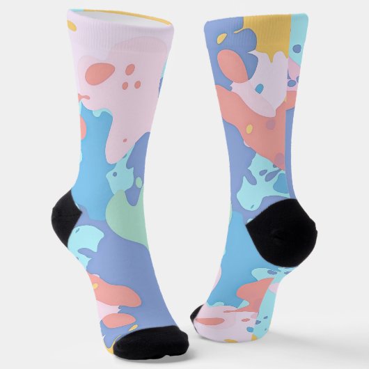 Chaussette Un motif désordonné de taches de peinture (Angulaire)