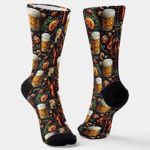Chaussette Un motif pour les amateurs de bière et de fruits d
