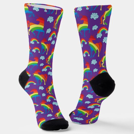 Chaussette Unicornes arc-en-ciel (Angulaire)