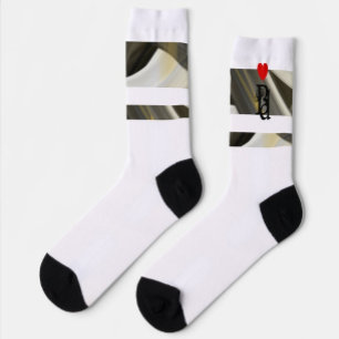 Chaussette Unisex Chaussettes Tendance Art Abstrait Noir Blan
