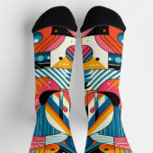 Chaussette Unisex Crew Sock - Conception géométrique colorée (Haut)