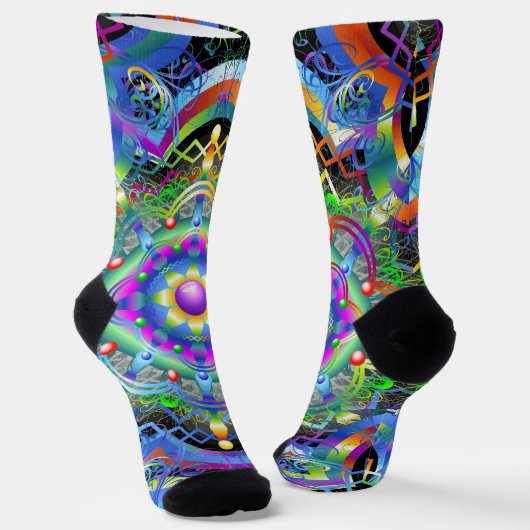 Chaussette Univers Mandala Couleurs Psychédéliques (Angulaire)