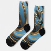 Chaussette Unsex Blue, Marbre métal or (Gauche)
