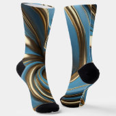 Chaussette Unsex Blue, Marbre métal or (Angulaire)