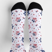 Chaussette USA Flag Paw Print and Stars Pattern Crew Socks (Haut)