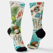 Chaussette Vacances tropicales. (Angulaire)