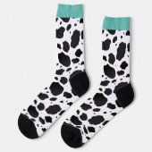 Chaussette Vache animale Turquoise amusante Imprimer (Gauche)